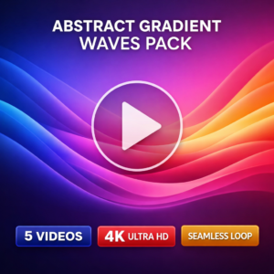 abstract gradient waves video pack – 5 videos (4k loop)