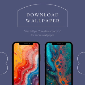 “vibrant fluid art wallpaper – orange & blue abstract”